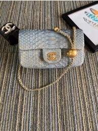 AAA Chanel Original Small Snake skin flap bag AS1116 grey HY25869zK34