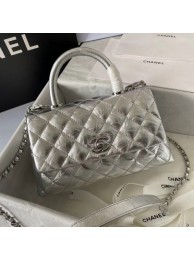 AAA Chanel Small Flap Bag with Top Handle 92990 silver HY17474zK34