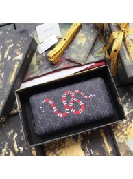 AAA Gucci GG Supreme zip around wallet 451273 black HY6159zK34