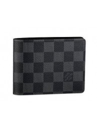 AAA Louis Vuitton Damier Canvas Multiple Wallet N60895 Black HY4699zK34