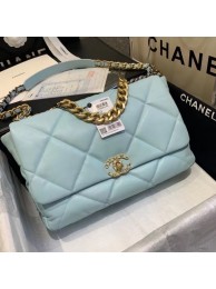 AAA Replica chanel 19 large flap bag AS1162 sky blue HY24635Oy84