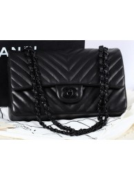AAA Replica Chanel 2.55 Series Flap Bag Sheepskin Chevron Quilting A1112 Black HY24972cf50