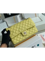 AAA Replica chanel classic handbag Lambskin & silver Metal A01112 lemon HY2342cf50