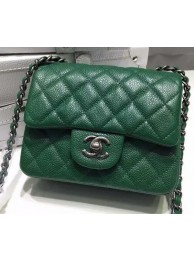 AAA Replica Chanel Classic MINI Flap Bag Litchi Leather A6874 Green HY6138VB75