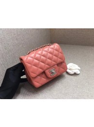 AAA Replica Chanel Classic MINI Flap Bag original Sheepskin Leather A1115 pink silver chain HY4167cf50