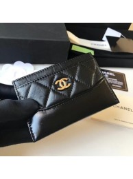 AAA Replica Chanel classic wallet Calfskin & Gold-Tone Metal A84368 black HY23540Oy84