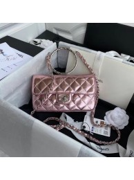 AAA Replica Chanel Flap Original Lambskin Leather Shoulder Bag AS1665 silver pink HY4195Oy84