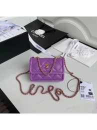 AAA Replica Chanel mini flap bag Sheepskin & Gold-Tone Metal AP1738 purple HY16212cf50