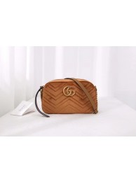AAA Replica Gucci GG Marmont velvet small shoulder bag 447632 Taupe HY25483VB75