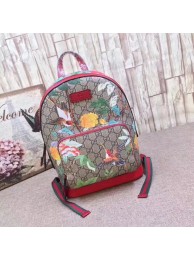 AAA Replica Gucci GG Supreme backpack Flower and bird 427042 red HY26460Oy84
