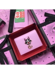 AAA Replica Gucci Leather Card case with Bosco 499325 Pink HY8940Oy84