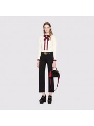 AAA Replica Gucci Nymphaea Leather mini Bag 470271 Black HY20738VB75