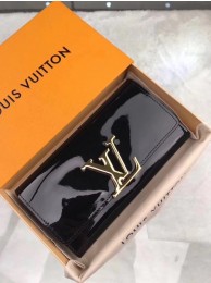 AAA Replica Louis Vuitton Patent Calf Leather LOUISE WALLET M64550 Black HY16723VB75