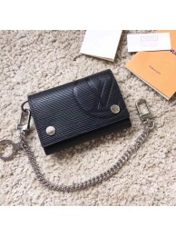 AAA Replica Louis Vuitton RIVETS CHAIN Wallet 63518 Black HY1393VB75