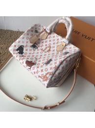 AAA Replica Louis Vuitton SPEEDY 30 BANDOULIERE M44401 white HY25337cf50