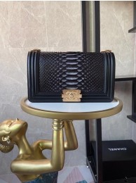 AAAAA Boy Chanel Flap Shoulder Bag original Snake leather AS67086 black&grey HY9007Qa67