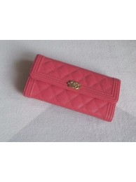 AAAAA Chanel Boy Matelasse Long Wallet Calfskin Leather CHA5264 Pink HY7493aM93