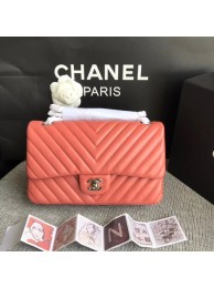 AAAAA Chanel Flap Original Lambskin Leather Shoulder Bag 1112V watermelon red silver chain HY4992Qa67