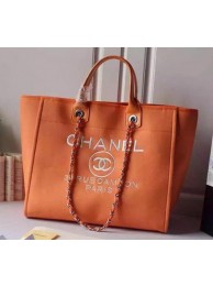 AAAAA Chanel Large Canvas Tote Shopping Bag A5002 Orange HY26162Qa67