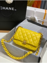 AAAAA Chanel small Shoulder Bag Lambskin&Gold-Tone Metal AS3206 yellow HY12292Qa67