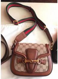 AAAAA Gucci Lady Web GG Canvas Shoulder Bag 383821 Brown HY558aM93