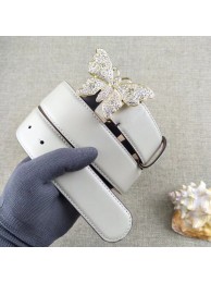 AAAAA Gucci leather belt with butterfly 499553 white HY11197Qa67