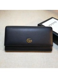 AAAAA Gucci Leather Continental Wallet 456116 Black HY20998aM93