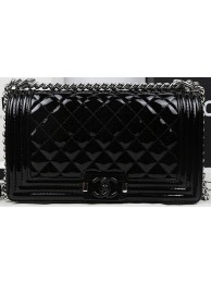AAAAA Imitation Boy Chanel Flap Bag Original Patent Leather A67025 Black HY22336oT91