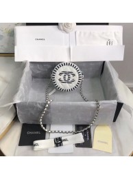 AAAAA Imitation Chanel Lambskin & Silver-Tone Metal small Round Bag 81599 White HY24027Sy67
