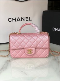 AAAAA Imitation CHANEL mini flap bag with top handle AS2431 rose HY23796oT91