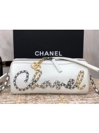 AAAAA Imitation Chanel Original Sheepskin Leather Bowling Bag AS1779 white HY7602Sy67