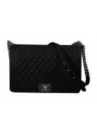 AAAAA Knockoff Boy Chanel Flap Shoulder Bag Black Nubuck Leather CHA67087 Silver HY20240Pg26