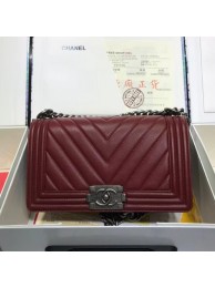 AAAAA Knockoff Chanel Leboy Original caviar leather Shoulder Bag V67086 Wine silver chain HY15860Pg26