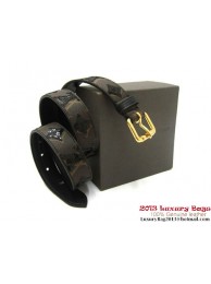 AAAAA Knockoff Louis Vuitton 2011 Spring Summer Galuchat Art Nouveau Belt M9824 Black HY530Pg26