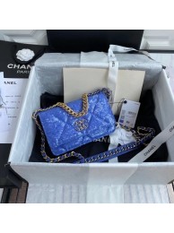 Best 1:1 Chanel 19 Chain Wallet WOC AP0957 blue HY19910OR71