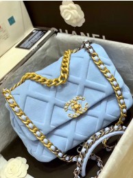 Best 1:1 CHANEL 19 Flap Bag AS1161 light blue HY8595OR71