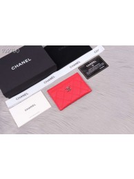 Best 1:1 Chanel classic card holder Grained Calfskin & Gold-Tone Metal A31510 red HY12245OR71