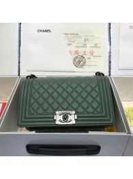 Best 1:1 Chanel Leboy Original caviar leather Shoulder Bag A67086 green silver chain HY5050eT55