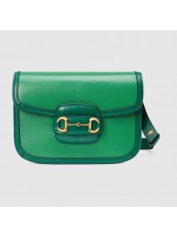 Best 1:1 Gucci Horsebit 1955 small shoulder bag 602204 green HY21840eT55