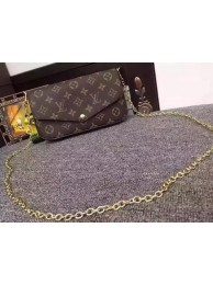 Best 1:1 Louis Vuitton Monogram Canvas Felicie Chain Wallet M61276 Rose HY1035eT55