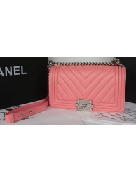 Best Boy Chanel Flap Bag Original Chevron Sheepskin A67025 Pink HY4902kr25
