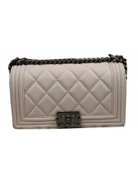 Best Boy Chanel Flap Shoulder Bags Original Calfskin Leather A67025 OffWhite HY22021Ml87