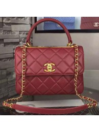 Best Chanel Classic Top Flap Bag Burgundy Original Leather A98079 Gold HY1946Ml87