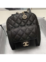 Best Chanel Grained Calfskin & Gold-Tone Metal backpack AS0003 black HY15122kr25
