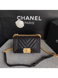 Best Chanel Le Boy Flap Shoulder Bag Original Caviar Leather P67085 black Gold Buckle HY11107kr25