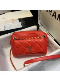 Best CHANEL Small camera bag lambskin & Gold-Tone Metal AS1367 red HY3406Ml87