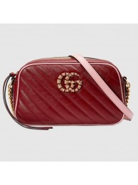 Best Gucci GG Marmont small shoulder bag 447632 Dark red HY887kr25