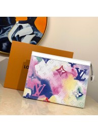 Best Louis Vuitton Monogram Eclipse POCHETTE VOYAGE MM M80460 Blue&Pink&White HY20196Ml87