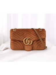 Best Quality Gucci GG Marmont velvet medium shoulder bag 443496 Taupe HY2709xb51