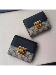 Best Quality Gucci GG Supreme Canvas Padlock Wallet 453155 Black HY23879xb51
